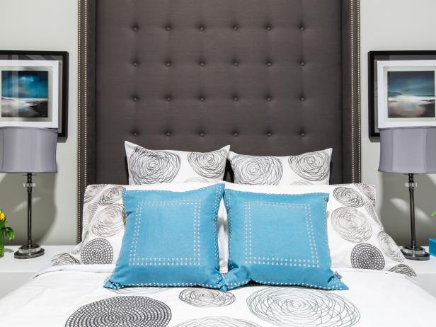 Gray Upholstered Headboard Design
